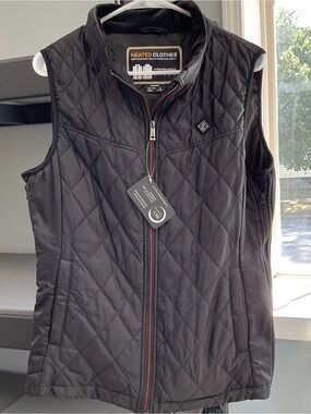 Heated Clothes Women’s Heated Quilted Vest Black Rechargeable